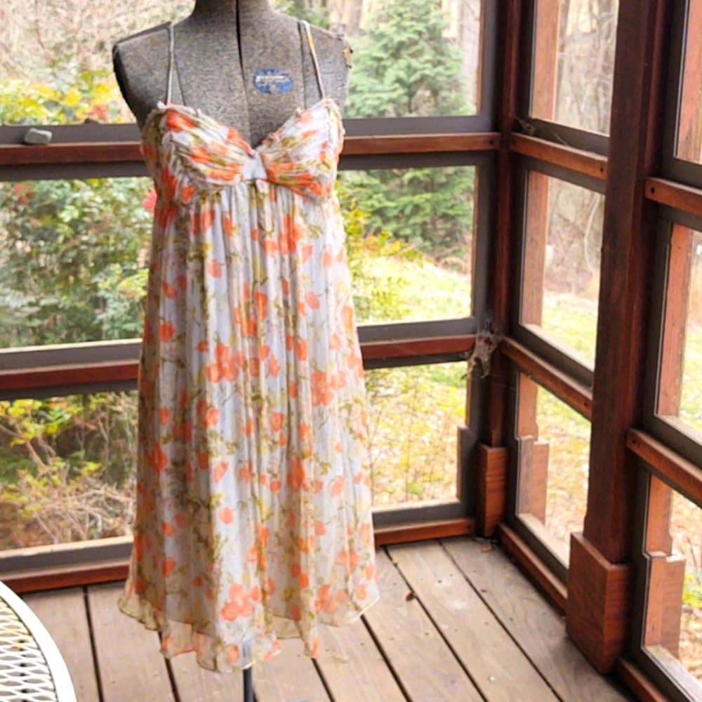 Boho silk midi dress